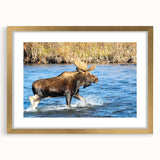 Extra large abstract art print of Denali, Alaska, in textured style with muted earth tones on a framed canvas.