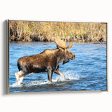 Landscape art painting of Denali, Alaska, featuring muted earth tones on a framed canvas, ideal for living room decor.