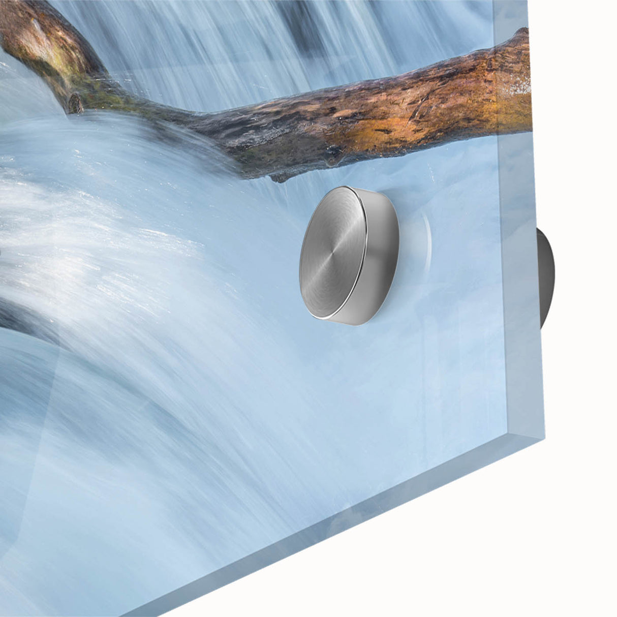 Large abstract depiction of an Alaskan landscape on acrylic glass, featuring muted earth tones, ideal for dining room art.