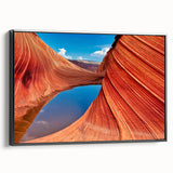 Black and white landscape art painting of Coyote Buttes in Arizona on a framed canvas, ideal for bedroom wall decor.