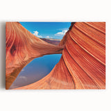 Black and white photograph of Arizona's Coyote Buttes on stretched canvas, ideal for kitchen wall art.
