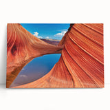 Black and white photograph of Arizona's Coyote Buttes on stretched canvas, suitable as large kitchen or bedroom wall art.