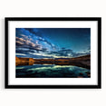 Extra large colorful art print of Lake Powell on textured canvas, in abstract style, ideal for living room decor.