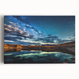 Black and white large art print of Lake Powell on stretched canvas, suitable for kitchen wall art.