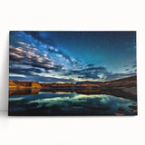Black and white photograph of Lake Powell on a stretched canvas, ideal for kitchen wall art or bedroom ambiance.