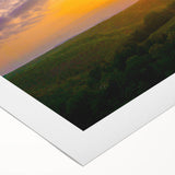 Art deco poster featuring a serene Arkansas landscape in muted earth tones on rolled canvas, suitable for dining room decor.