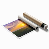 Extra large rolled print of Arkansas scenery with vibrant floral art.