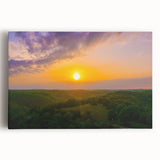 Black and white stretched canvas featuring a panoramic Arkansas landscape, ideal for kitchen wall art.