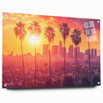 Acrylic print of Beverly Hills scenery with vibrant green and blue tones, ideal for dining room decor.