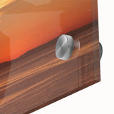 Large abstract wall art depicting Catalina, California in mid-century modernist style on acrylic glass.