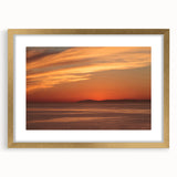 Extra large abstract art print of California's Catalina scenery in gold frame, with textured design.