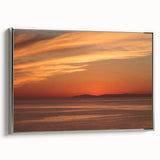 Framed canvas landscape art painting of Catalina, California, featuring colorful vintage poster art on a black background.