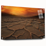 Acrylic print of Death Valley with earthy tones and realistic detailing, suitable for bedroom or dining room decor.