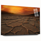 Large acrylic print of Death Valley landscape in muted earth tones, suitable for bedroom or dining room decor.