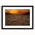 Extra large abstract art print of Death Valley in vibrant colors on textured canvas, framed in black.
