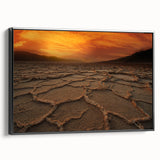 Black and white framed canvas of Death Valley landscape, ideal for bedroom wall art.