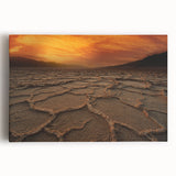 Black and white stretched canvas featuring a panoramic view of Death Valley, ideal for kitchen wall art.