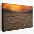 Large stretched canvas depicting the Death Valley landscape in earthy tones, suitable for kitchen wall art.