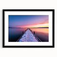Extra large framed wall art depicting an abstract, colorful depiction of Lake Tahoe, ideal for living room decor.