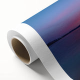 Art deco poster of Lake Tahoe with cool blue and green tones on rolled canvas.