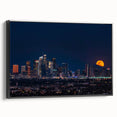 Black and white framed canvas of Los Angeles landscape, vintage poster style, ideal for bedroom wall art.