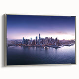 Framed canvas depicting a vintage-style San Francisco landscape in colorful art tones, ideal for office decor.