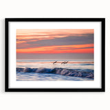 Abstract art print of Santa Barbara scenery in vibrant, colorful hues on a large textured canvas.