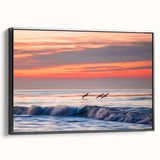 Black and white landscape art painting of Santa Barbara on framed canvas, suitable for bedroom wall decor.