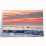 Black and white photo of Santa Barbara coastline on stretched canvas, ideal for kitchen wall art.