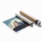 Yosemite National Park scenery on a large rolled canvas print, featuring earth tones ideal for bathroom or living room decor.