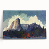 Black and white large art print of Yosemite scenery on stretched canvas, ideal for kitchen wall art or bedroom decor.
