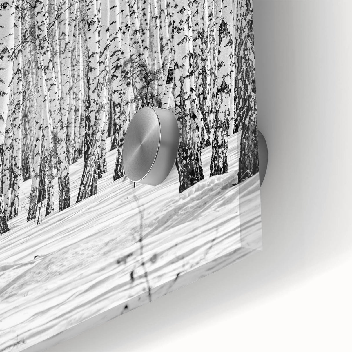 Large abstract wall art depicting Aspen, Colorado scenery in mid-century modernist style on acrylic glass.