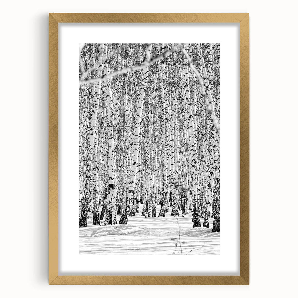 Extra large abstract art print of Aspen, Colorado, featuring textured gold and green hues on a framed mat.