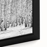 Black wall art featuring a textured, colorful Aspen, Colorado scenery on a framed canvas, ideal for living room decor.