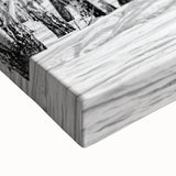 Black and white landscape painting of Aspen trees on stretched canvas, suitable for bedroom wall art.