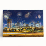 Black and white large art print of Denver skyline on stretched canvas, suitable as kitchen wall art or for bedroom ambiance.