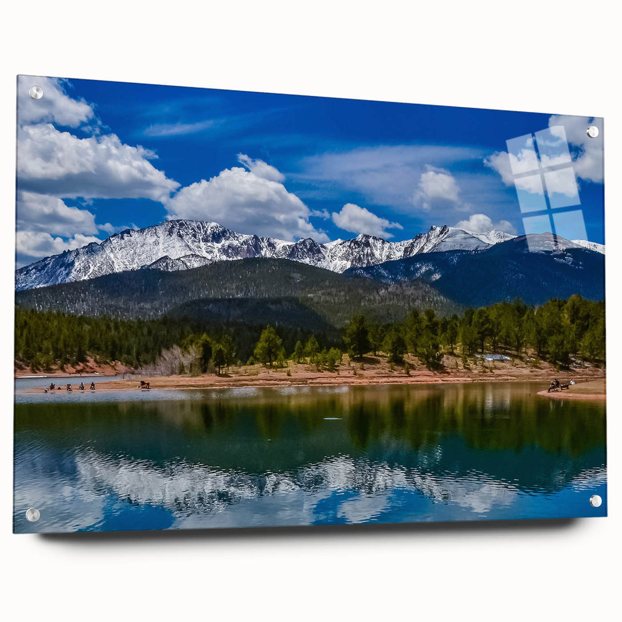 Acrylic print of Colorado Springs landscape in soft earth tones, suitable for bedroom or dining room decor.