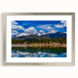 Textured abstract art print of Colorado Springs in silver frame, with earthy tones, ideal for bedroom art.