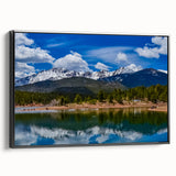 Black and white framed canvas of Colorado Springs landscape, ideal for bedroom wall decor.