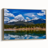 Framed canvas of Colorado Springs landscape in muted gold tones, suitable for bedroom wall art.