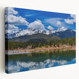 Large stretched canvas featuring a colorful Colorado Springs landscape, ideal for kitchen wall art.