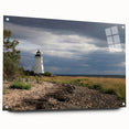 Acrylic glass print of a Connecticut landscape in muted earth tones, ideal for dining room decor.