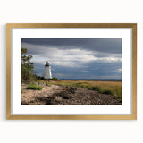 Extra large abstract art print of a textured Connecticut scenery in muted earth tones, framed in gold.