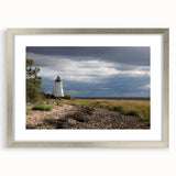 Textured abstract art print of Connecticut scenery in muted earth tones, framed with a silver mat.