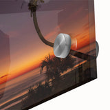 Large abstract wall art in mid-century modernist style, featuring vibrant hues on acrylic glass, ideal for dining room art.