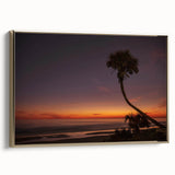 Framed canvas of Daytona landscape with vintage poster style in black and gold tones, ideal for bedroom wall art.