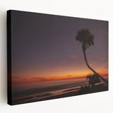 Daytona beach scene on a large stretched canvas, featuring soft blue and sandy hues, ideal for kitchen wall art.