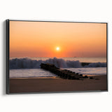 Black and white landscape art painting of Delaware scenery on framed canvas, suitable for bedroom decor.