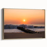 Framed canvas depicting a vintage-style Delaware landscape in black and gold tones, ideal for bedroom wall decor.