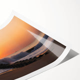 Extra large wall art featuring line art flowers in muted green and beige tones on a rolled print.